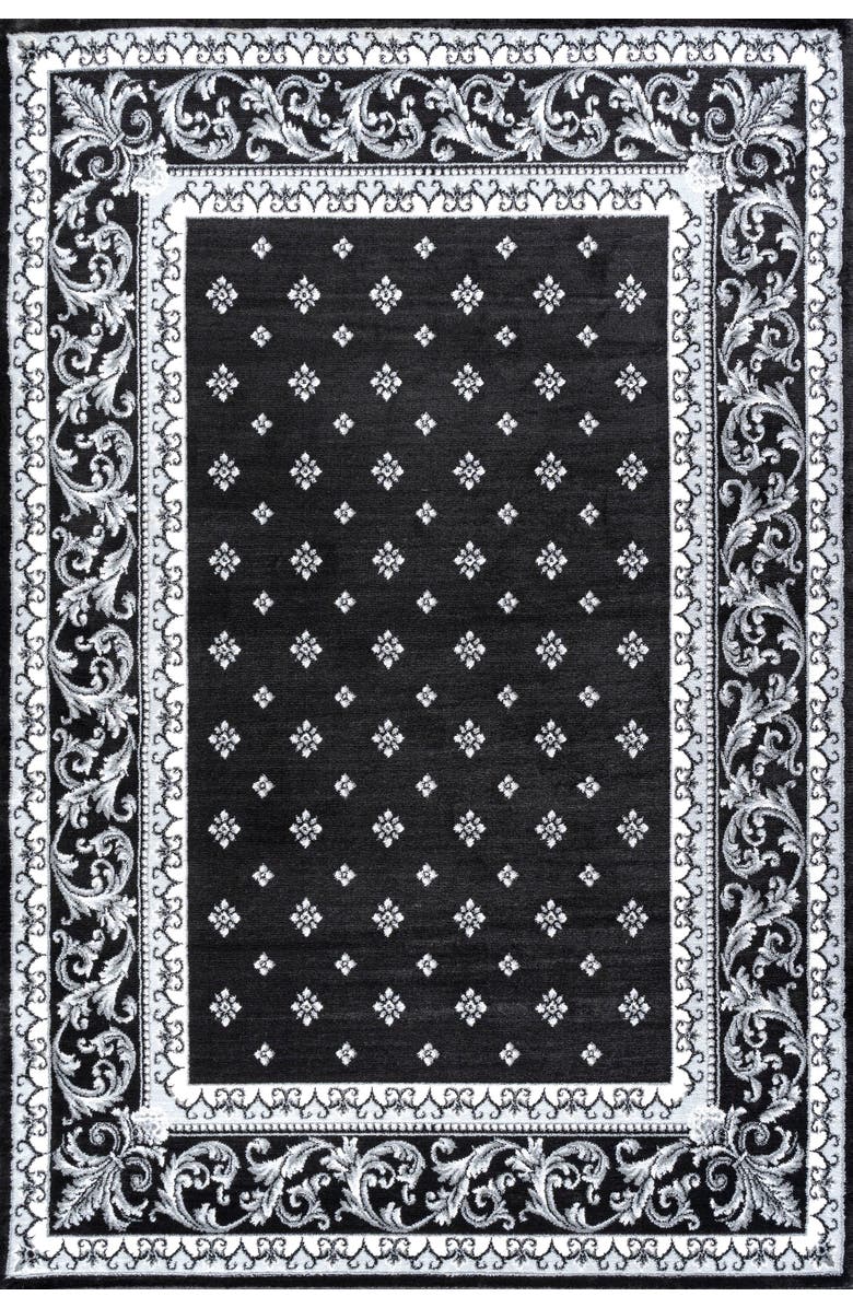 JONATHAN Y Acanthus French Border Area Rug, Main, color, Black/Gray