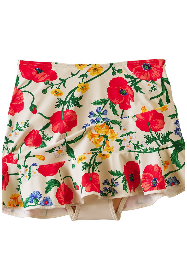 Ruffle Hem Mini Swim Skirt, Alternate, color, Egret/Poppy Floral