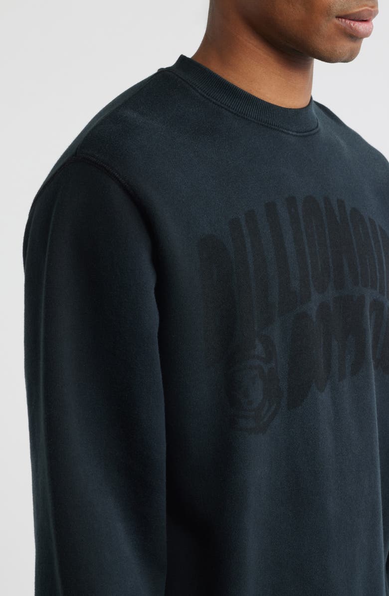 Billionaire Boys Club Curve Logo Faded Sweatshirt, Alternate, color, Black