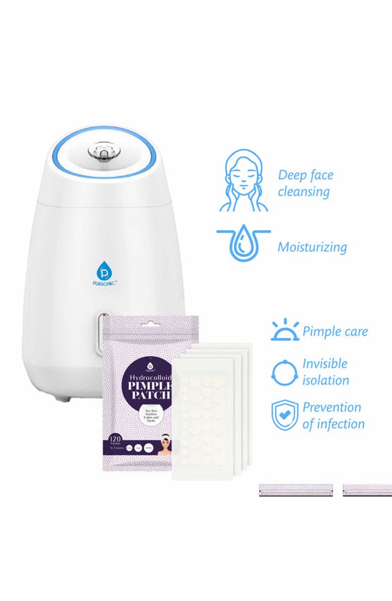 PURSONIC Advanced Facial Steamer & Hydrocolloid Pimple Patch Set, Alternate, color, Multicolor