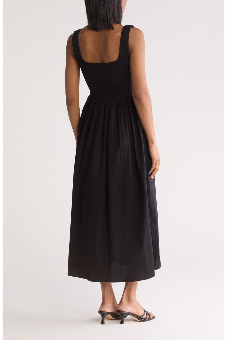 Smocked Fit & Flare Sundress, Alternate, color, BLACK