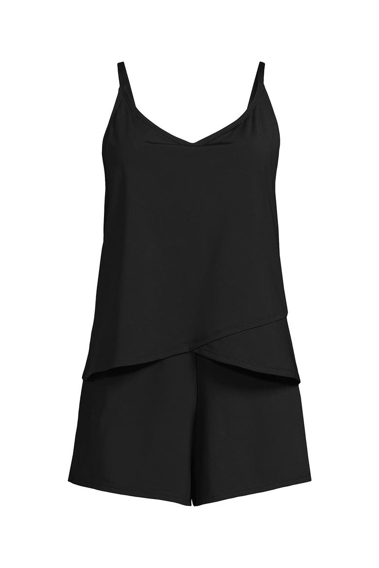 Tulip Romper Swimsuit, Alternate, color, Black