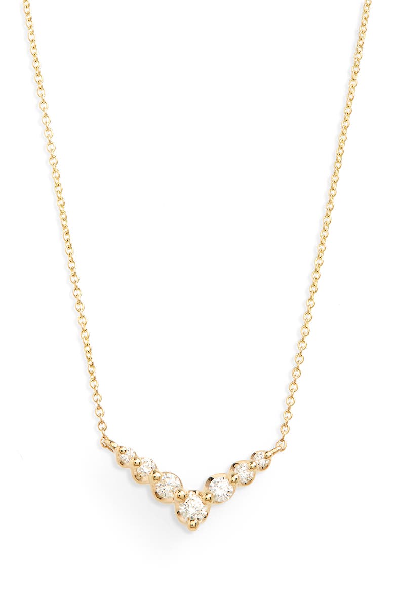Vivian Lily Graduating Diamond Necklace, Main, color, YELLOW GOLD