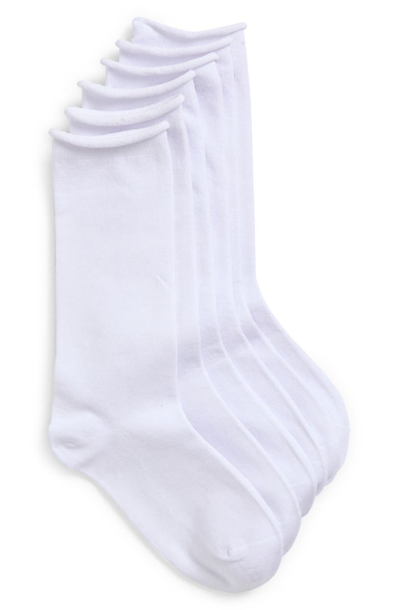 Nordstrom Assorted 3-Pack Socks, Main, color, White