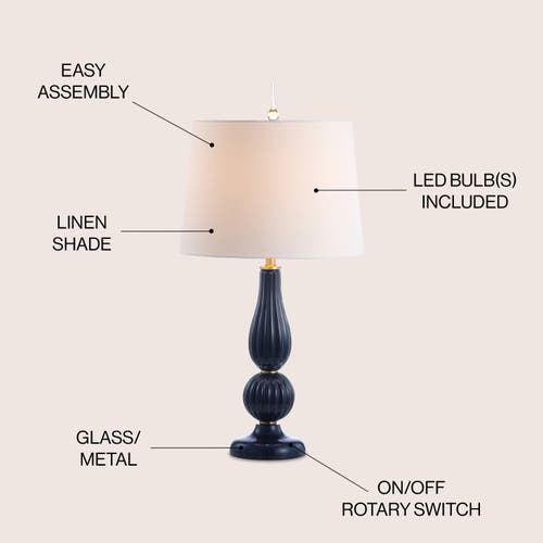 Jonathan Y Designs Maddie 28in Led Table Lamp In Navy