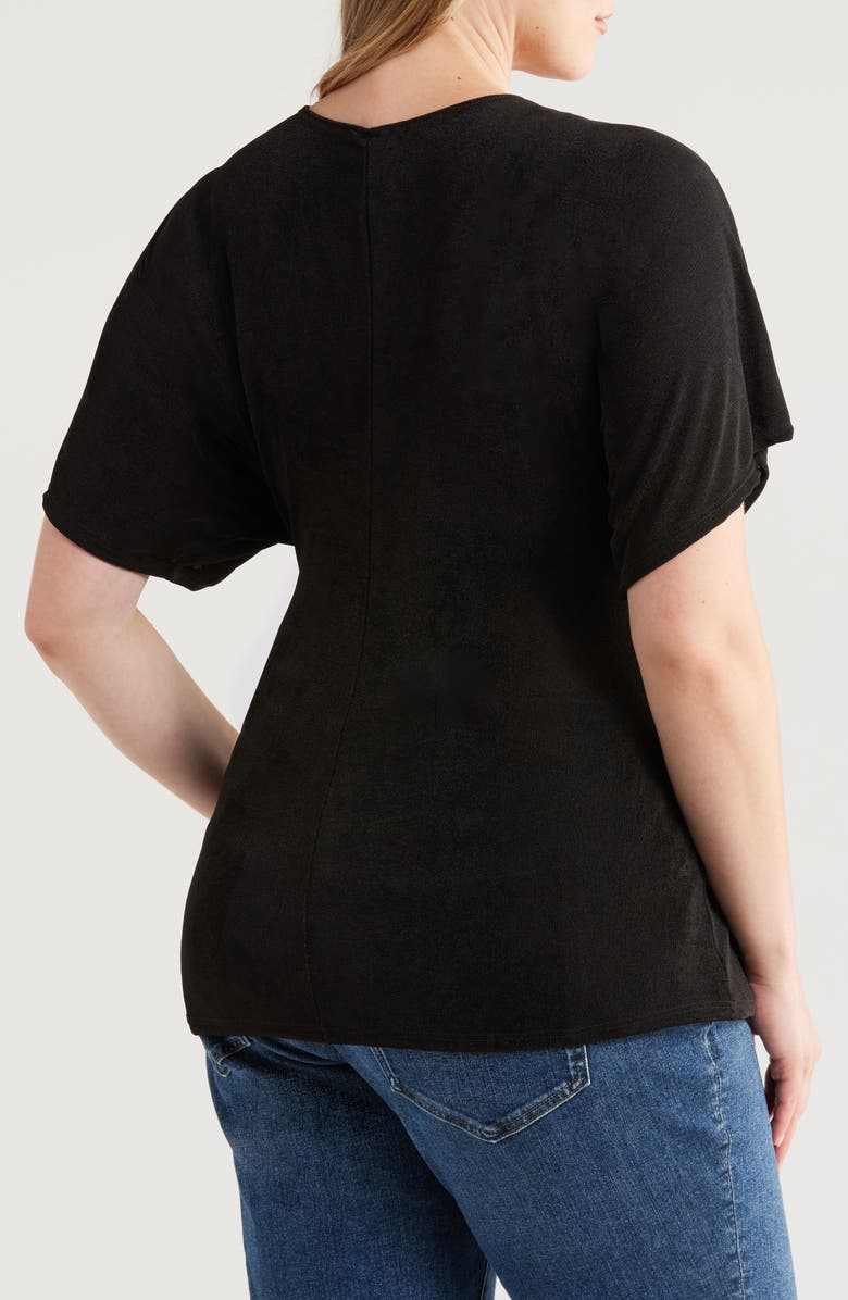 24seven Comfort Apparel Twist Front Jersey Top, Alternate, color, Black