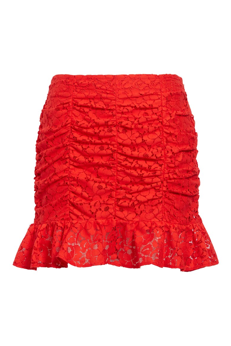 Lace Miniskirt, Main, color, RED BLOOM