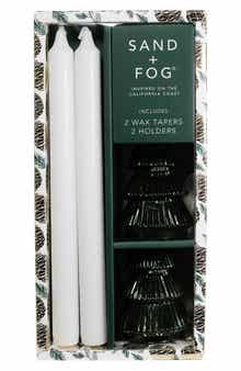 SAND AND FOG Taper Candle & Tree Holder Set