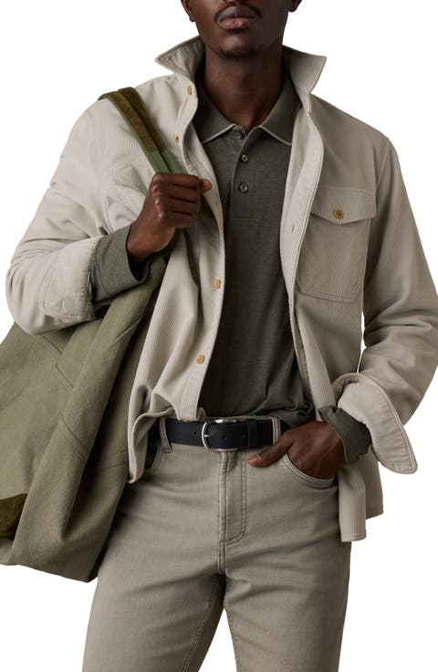Cotton Stretch Corduroy Button-Up Overshirt