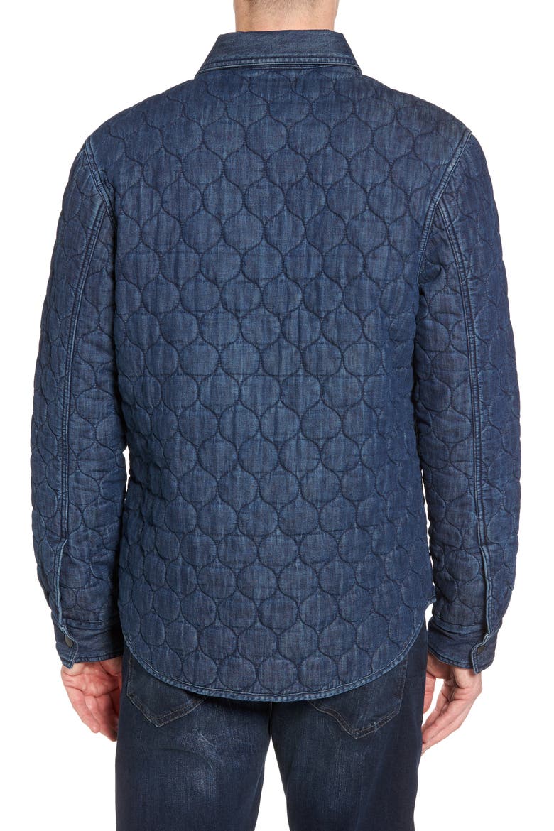 Quilted Denim Shirt Jacket, Alternate, color, NAVY IRIS INDIGO