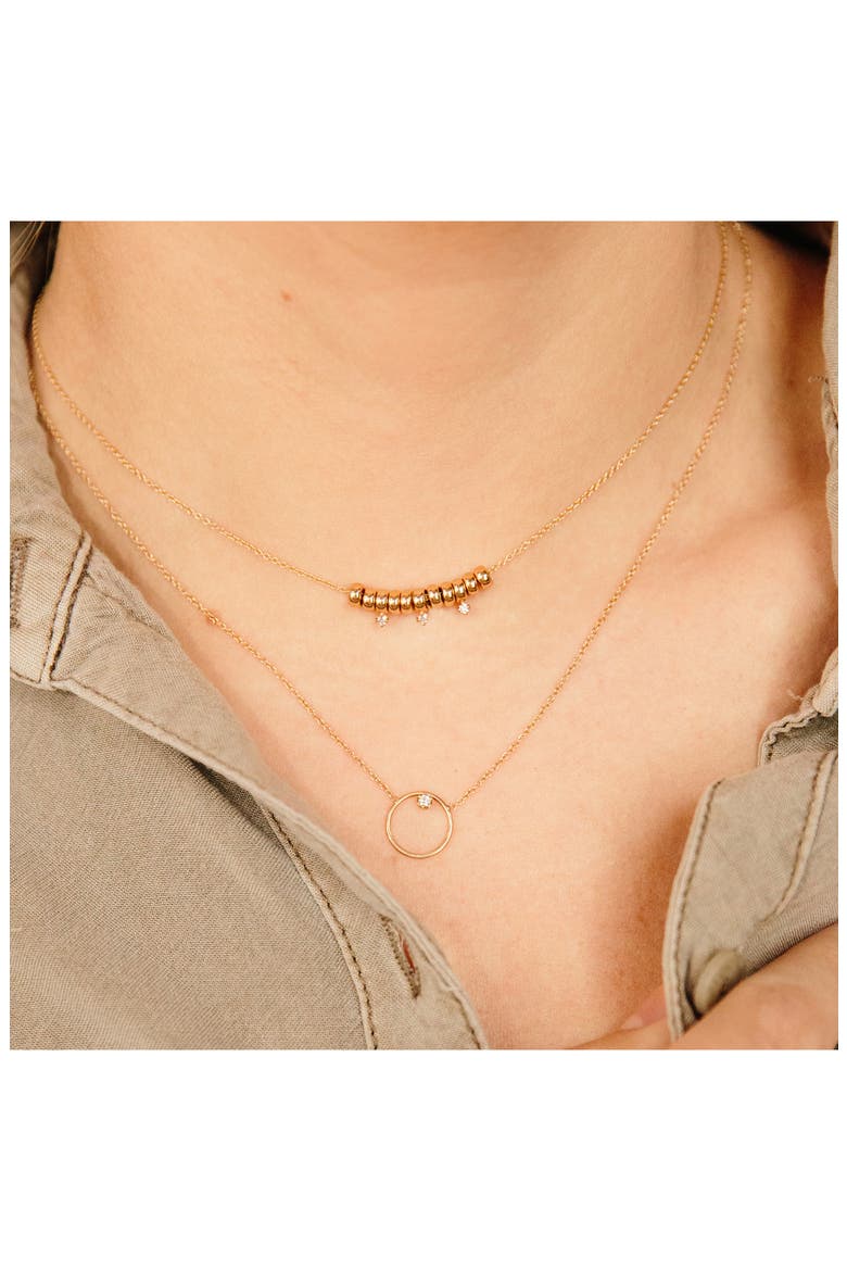 Diamond Circle Necklace, Alternate, color, 14K YELLOW GOLD