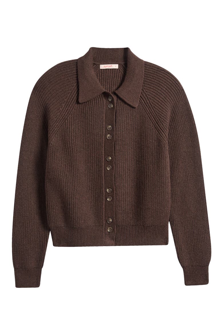 Parker Cotton & Merino Wool Blend Cardigan, Alternate, color, CHOCOLATE