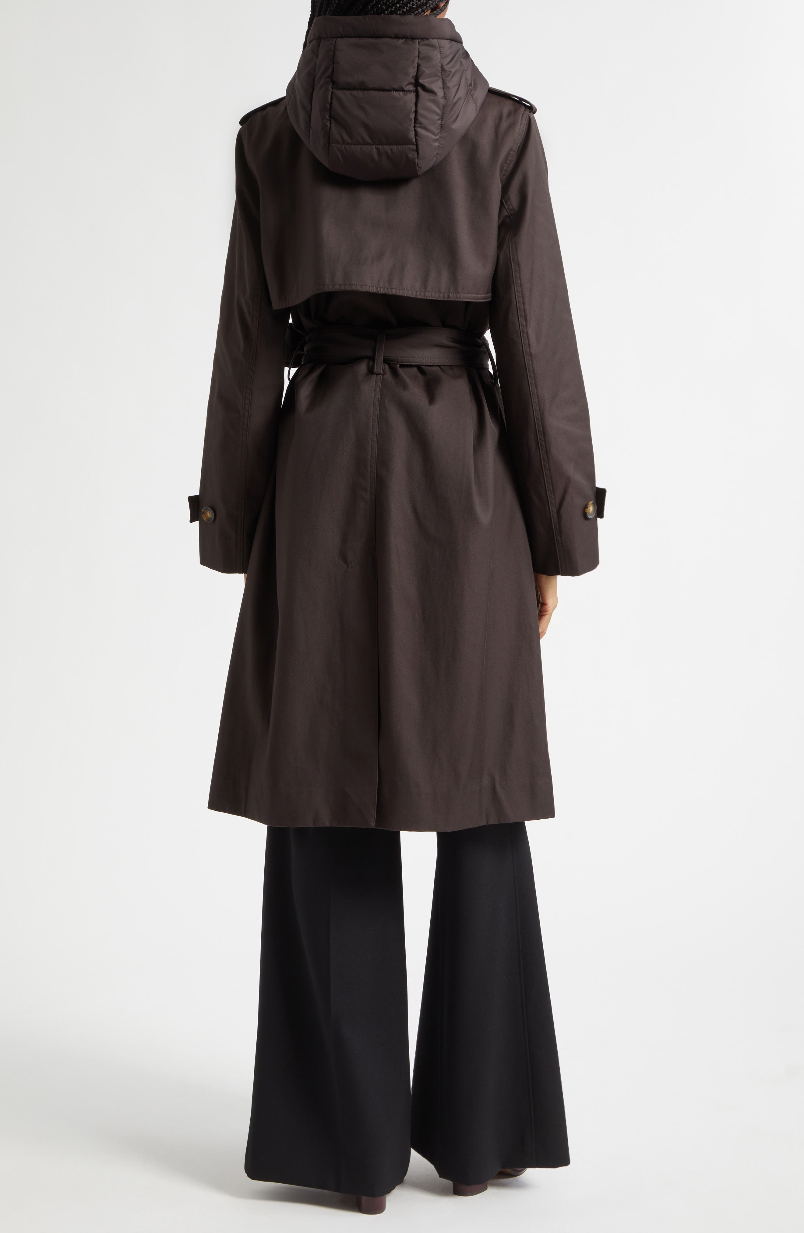 Azura Hooded Double Breasted Trench Coat (Women) | Nordstrom