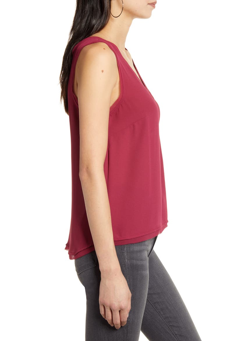 Raw Edge Tank, Alternate, color, BURGUNDY PLUM