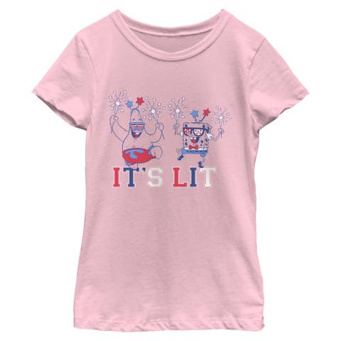 Girl's SpongeBob SquarePants American Celebration Friends  Graphic T-Shirt