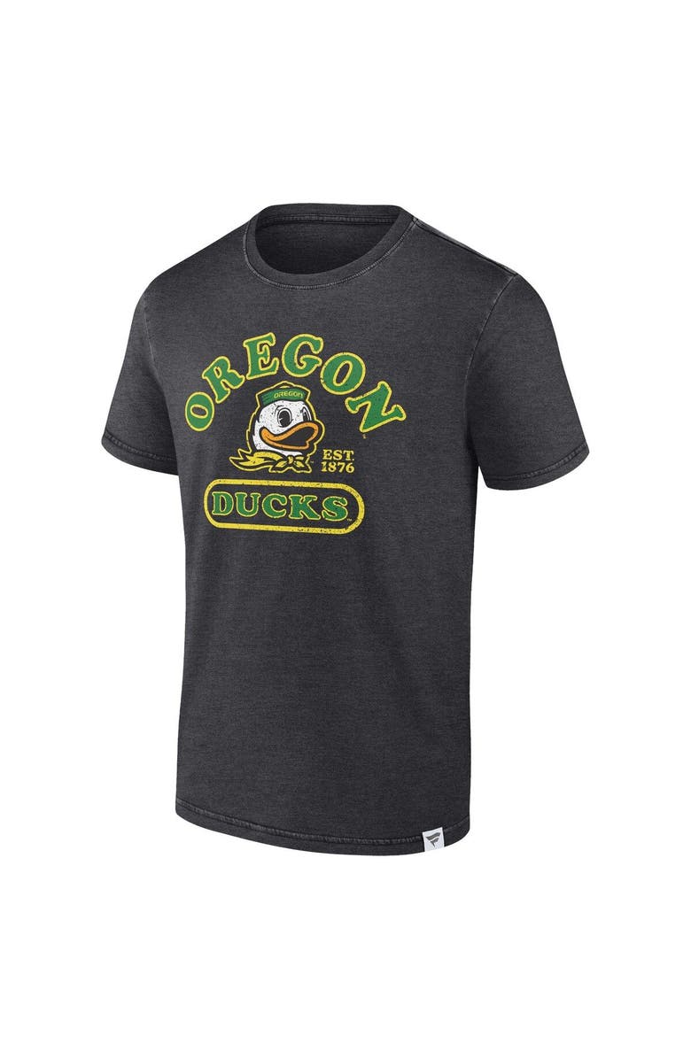 FANATICS Men's Fanatics Branded Heather Charcoal Oregon Ducks Old-School Pill Enzyme Washed T-Shirt, Alternate, color, 