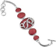 SAMUEL B. Sterling Silver Oval Abalone Dragon Bracelet
