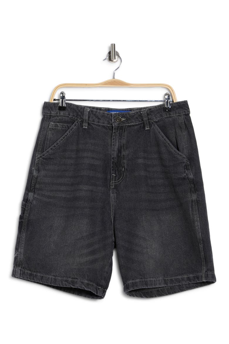 Cotton Denim Shorts, Alternate, color, BLACK