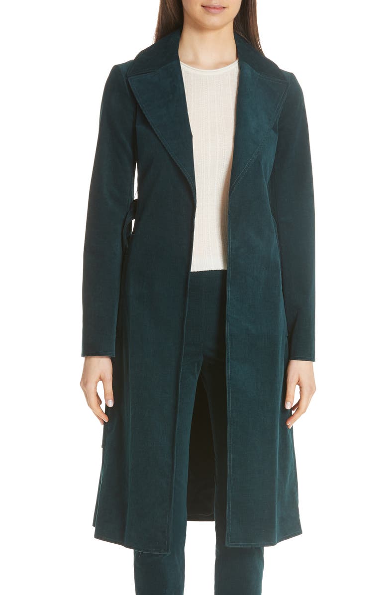 Theory Oslo Corduroy Trench Coat, Main, color, 