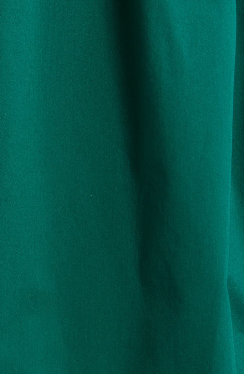 BOSS Orange Ruffle Sleeve Cotton Poplin Dress, Alternate, color, Amazonite