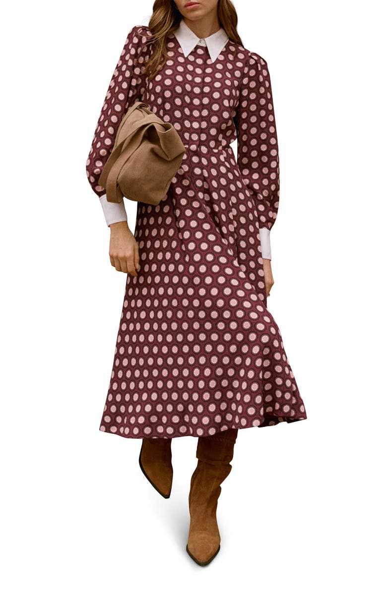 MINT VELVET Geo Print Midi Dress, Main, color,