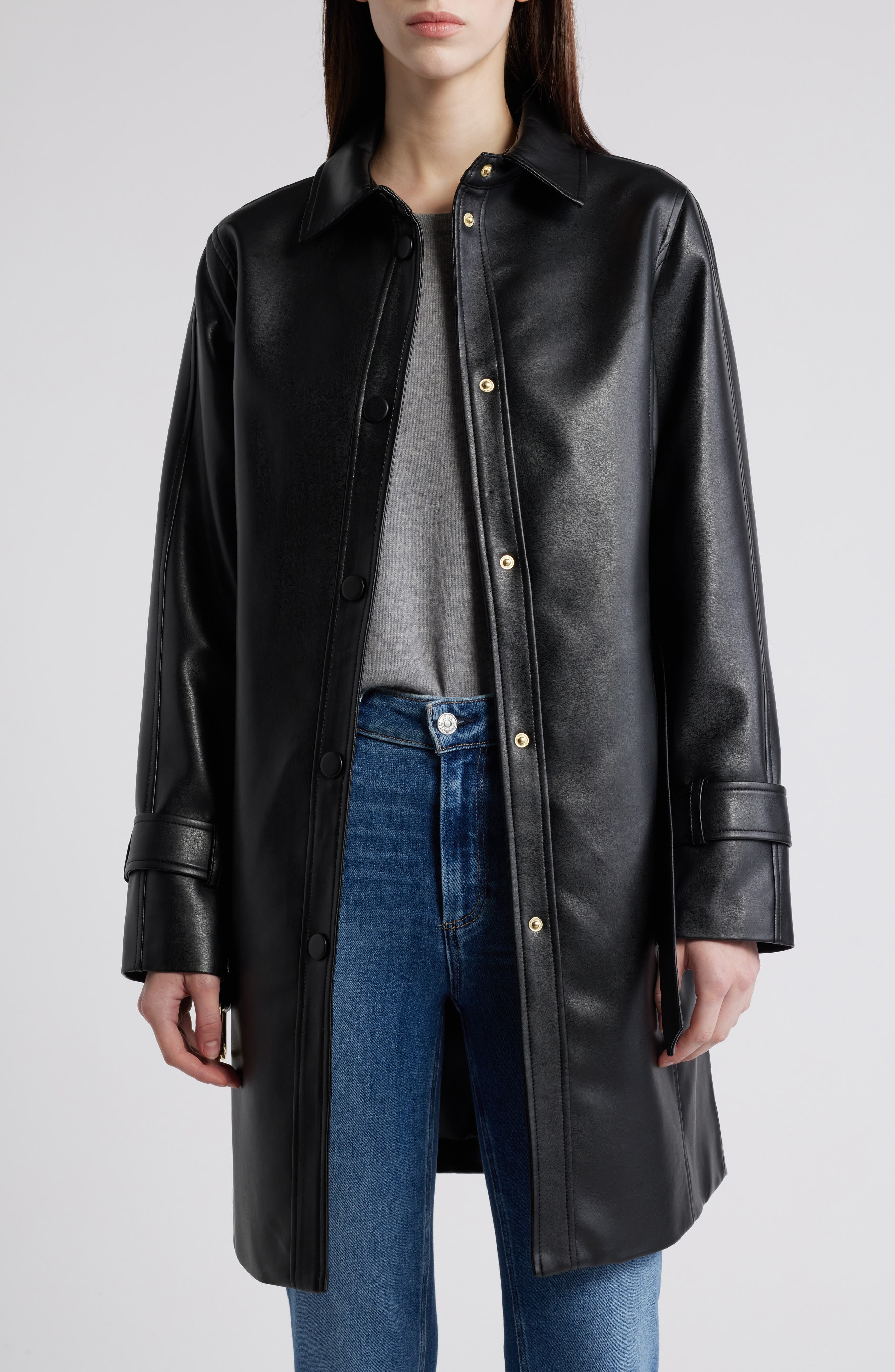 leather tie belt jacket