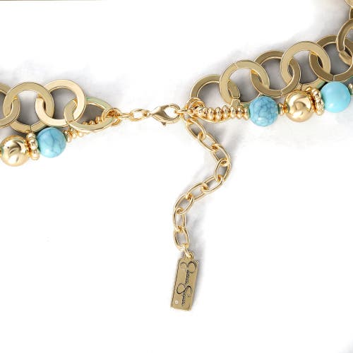 Jessica Simpson Layered Necklace With Turquoise Beads In Blue