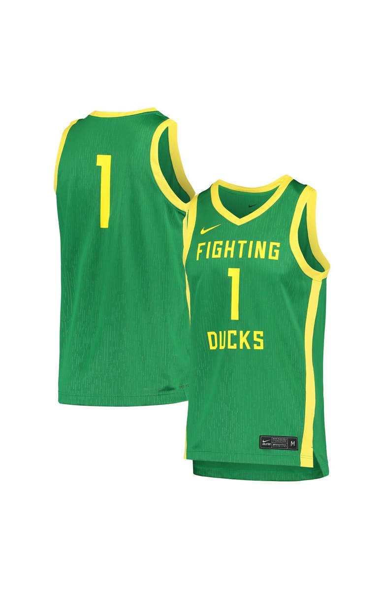 Nike Men's Nike #1 Green Oregon Ducks Replica Basketball Jersey, Alternate, color, Green
