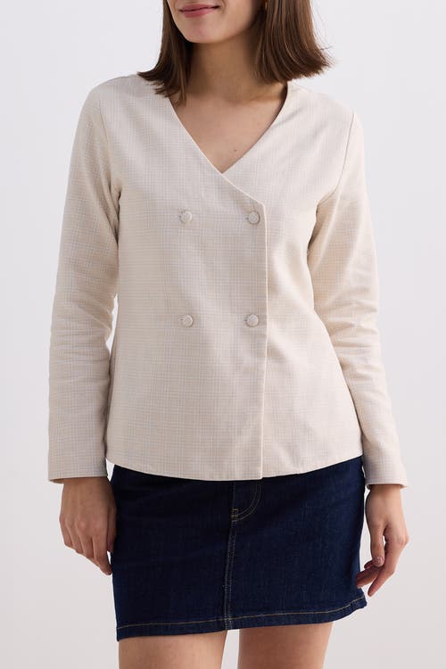 Reistor Fitted Cotton Tweed Jacket In Chestnut Twist