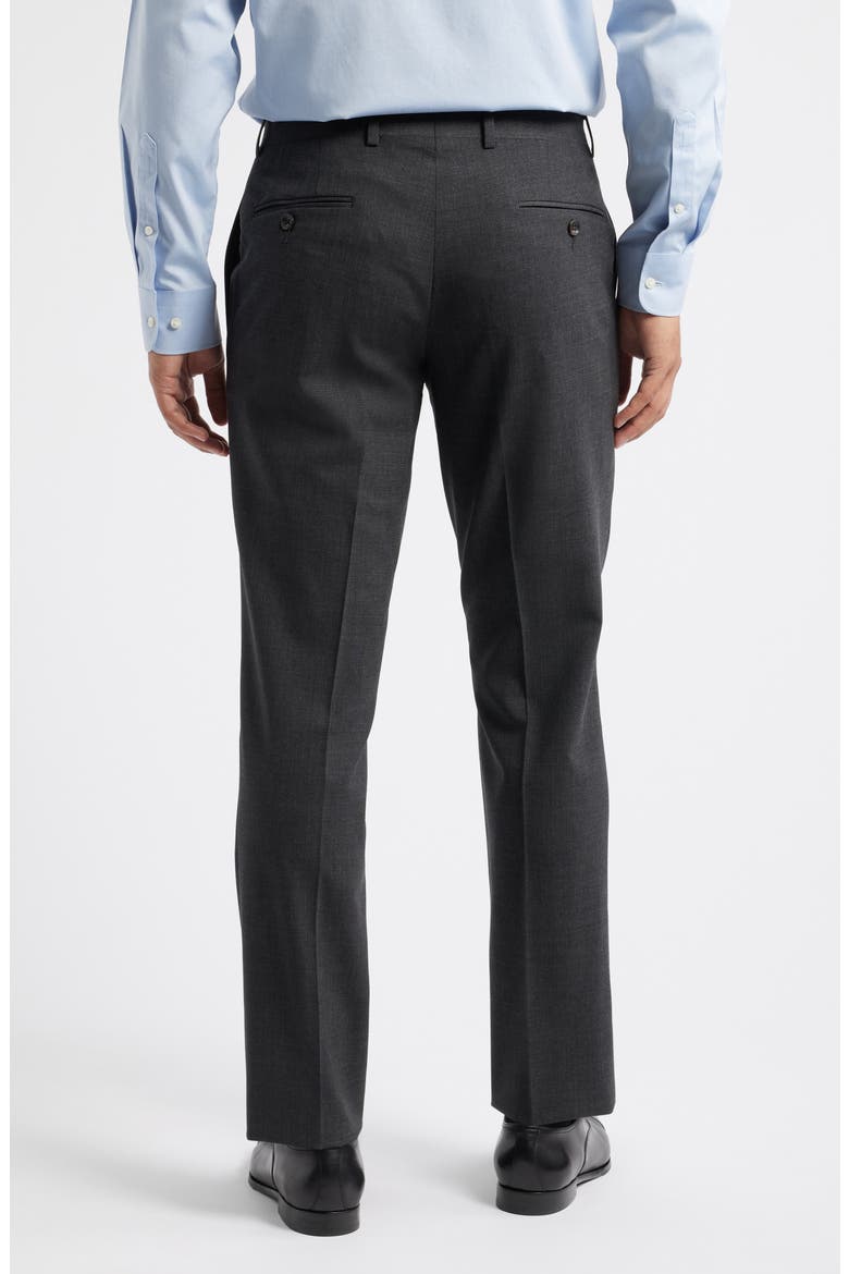 Patrick Flat Front Stretch Wool Dress Pants, Alternate, color, CHARCOAL