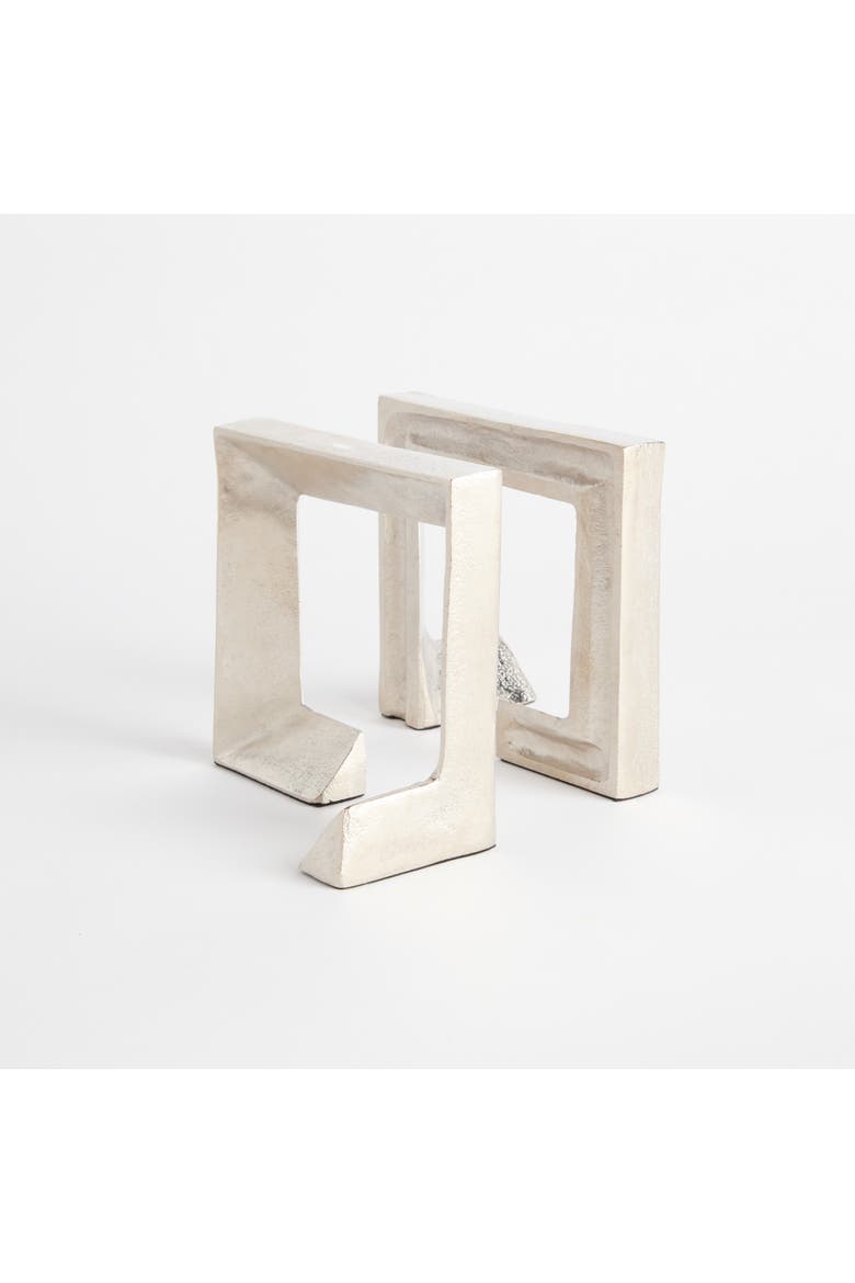Merritt Silver Aluminum Bookends Set of 2, Alternate, color, Silver