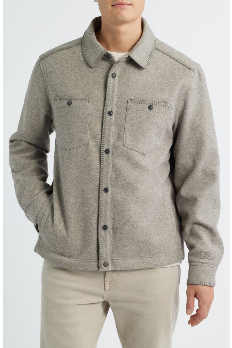 Caelum Felted Jersey Shirt Jacket, Alternate, color, GREY HEATHER