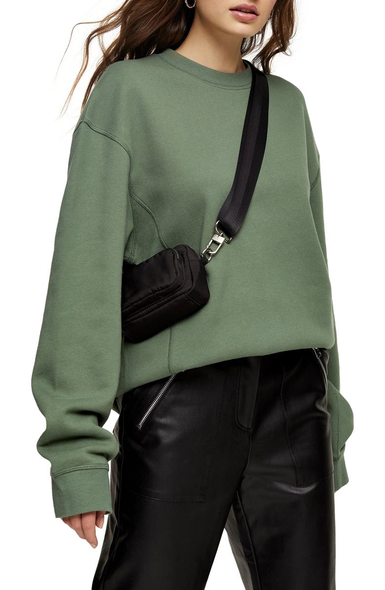Topshop Relaxed Panel Sweatshirt, Main, color,