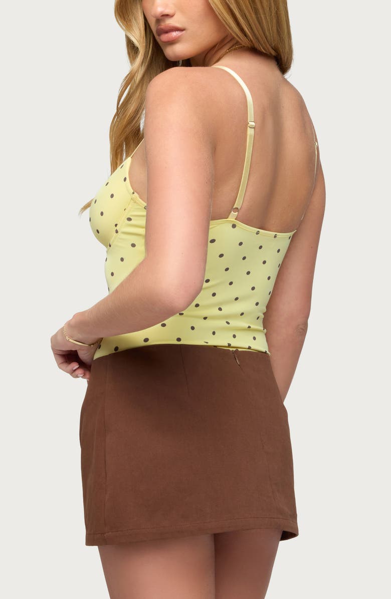 EDIKTED Gabriana Polka Dot Underwire Bodysuit, Alternate, color,