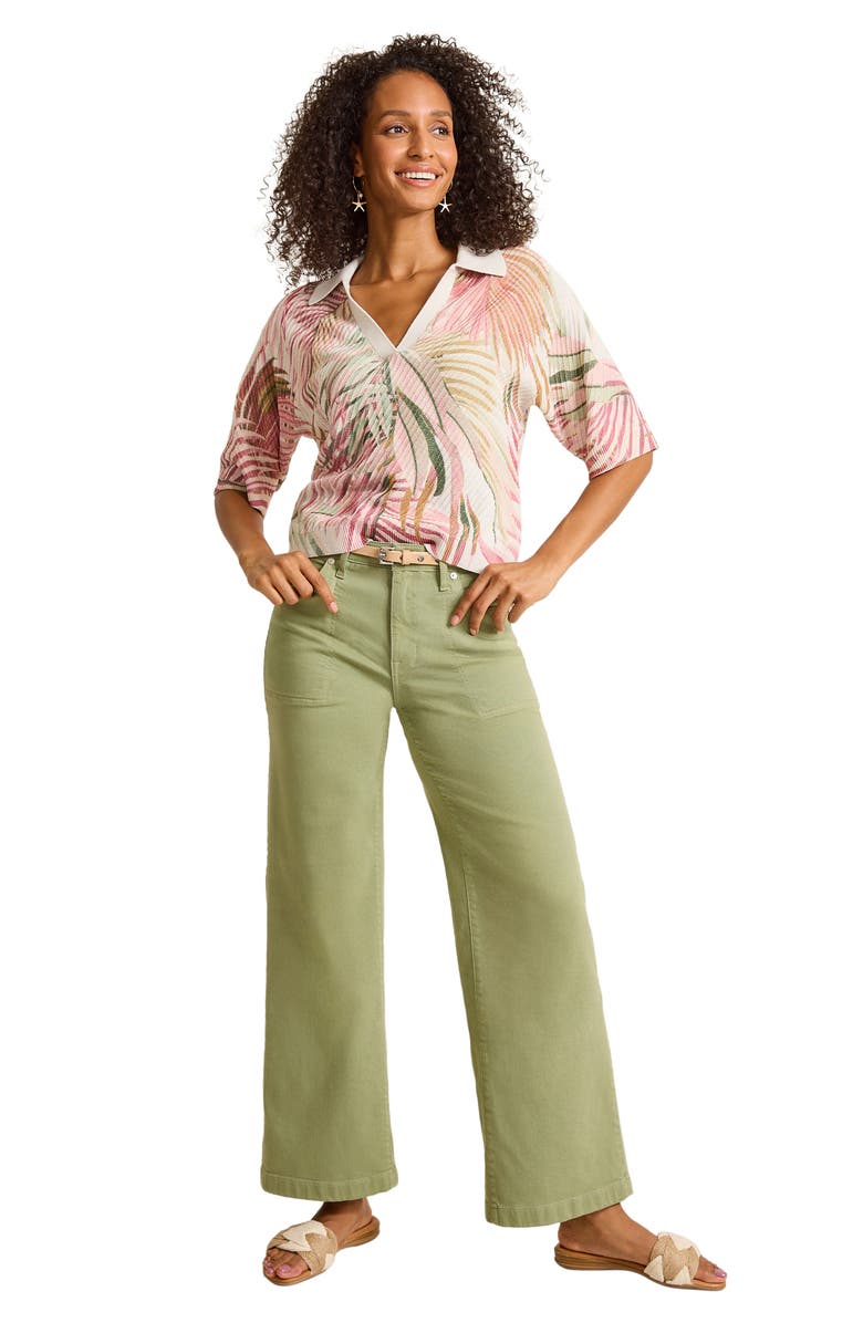 Tommy Bahama Patch Pocket High Waist Wide Leg Jeans, Alternate, color, Dusty Thyme