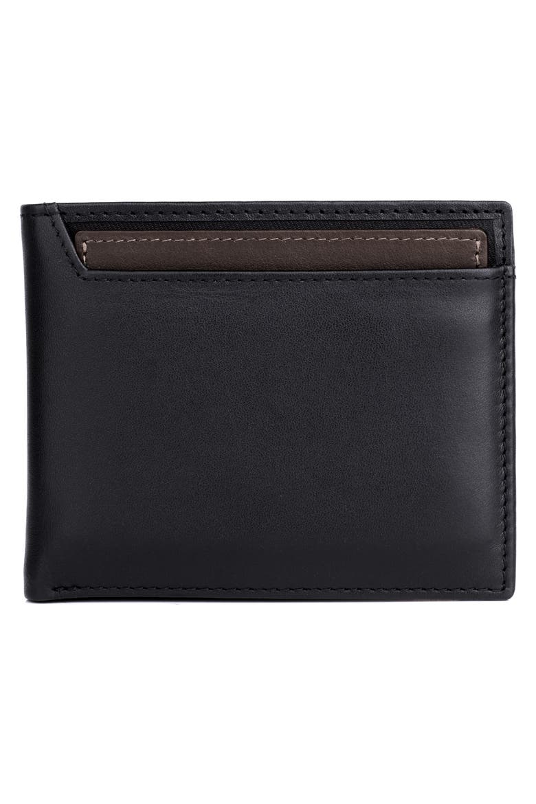 RFID Convertible Thinfold Leather Wallet, Alternate, color, BLACK