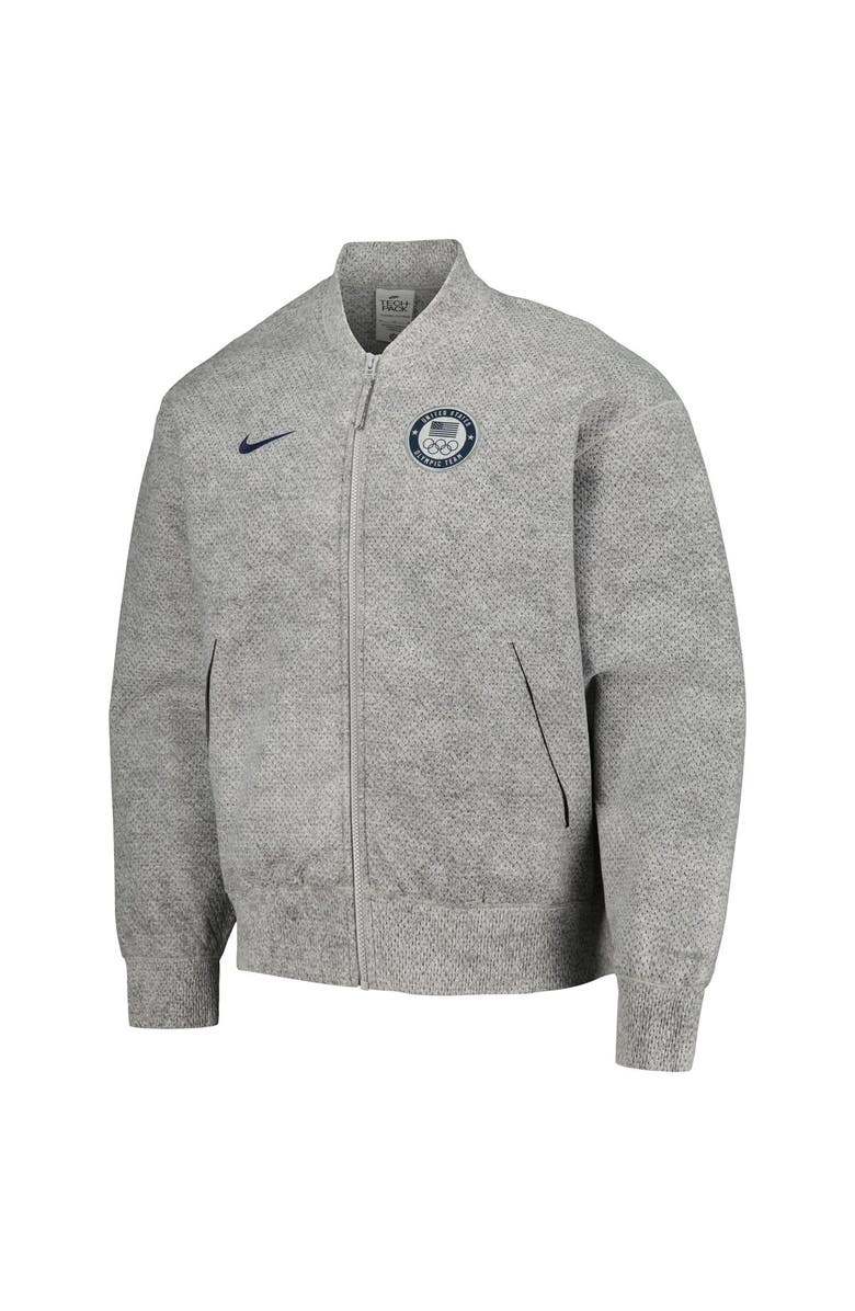Nike Men's Nike Gray Team USA 2024 Summer Olympics Media Day Look Full-Zip Jacket, Alternate, color, Gray
