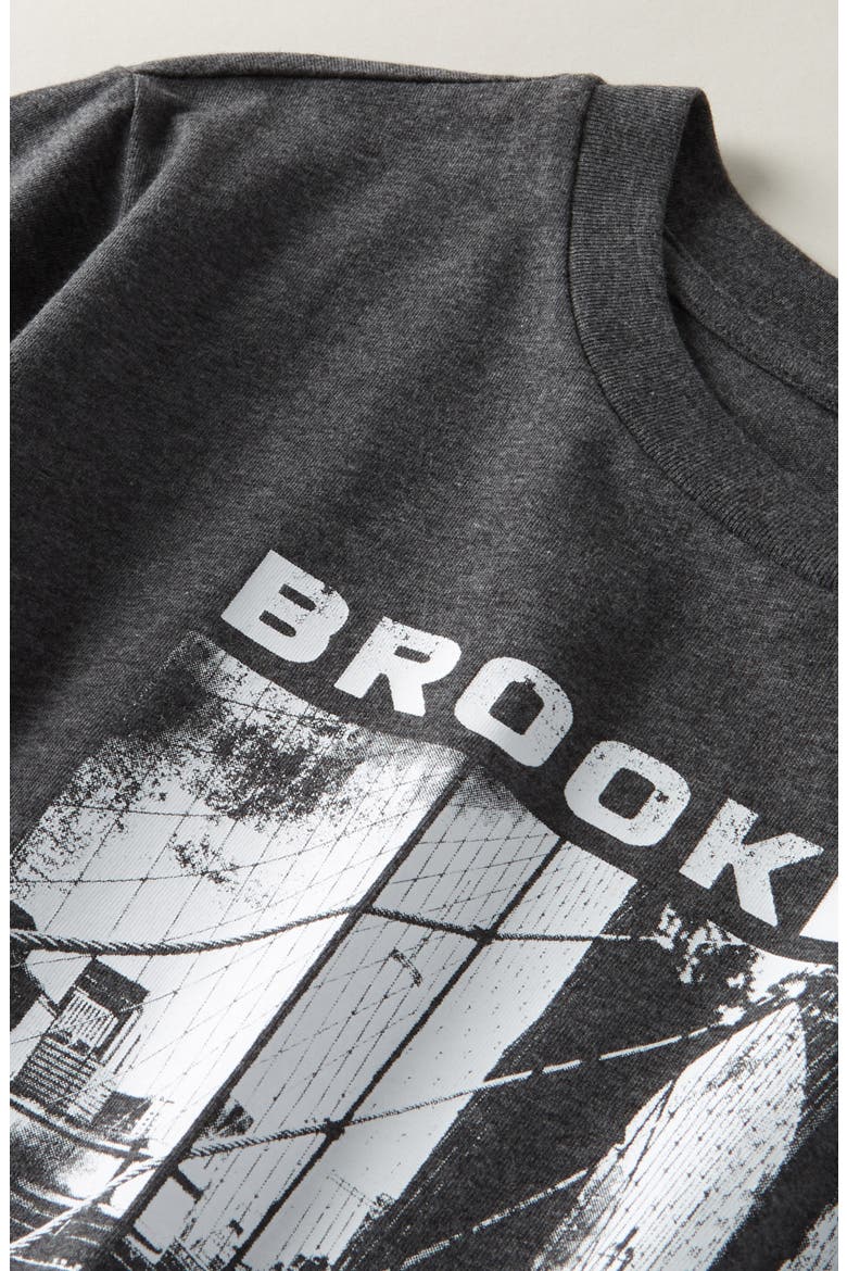 Kids' Crop Cotton Graphic T-Shirt, Alternate, color, GREY DK CHARCOAL HTR BROOKLYN