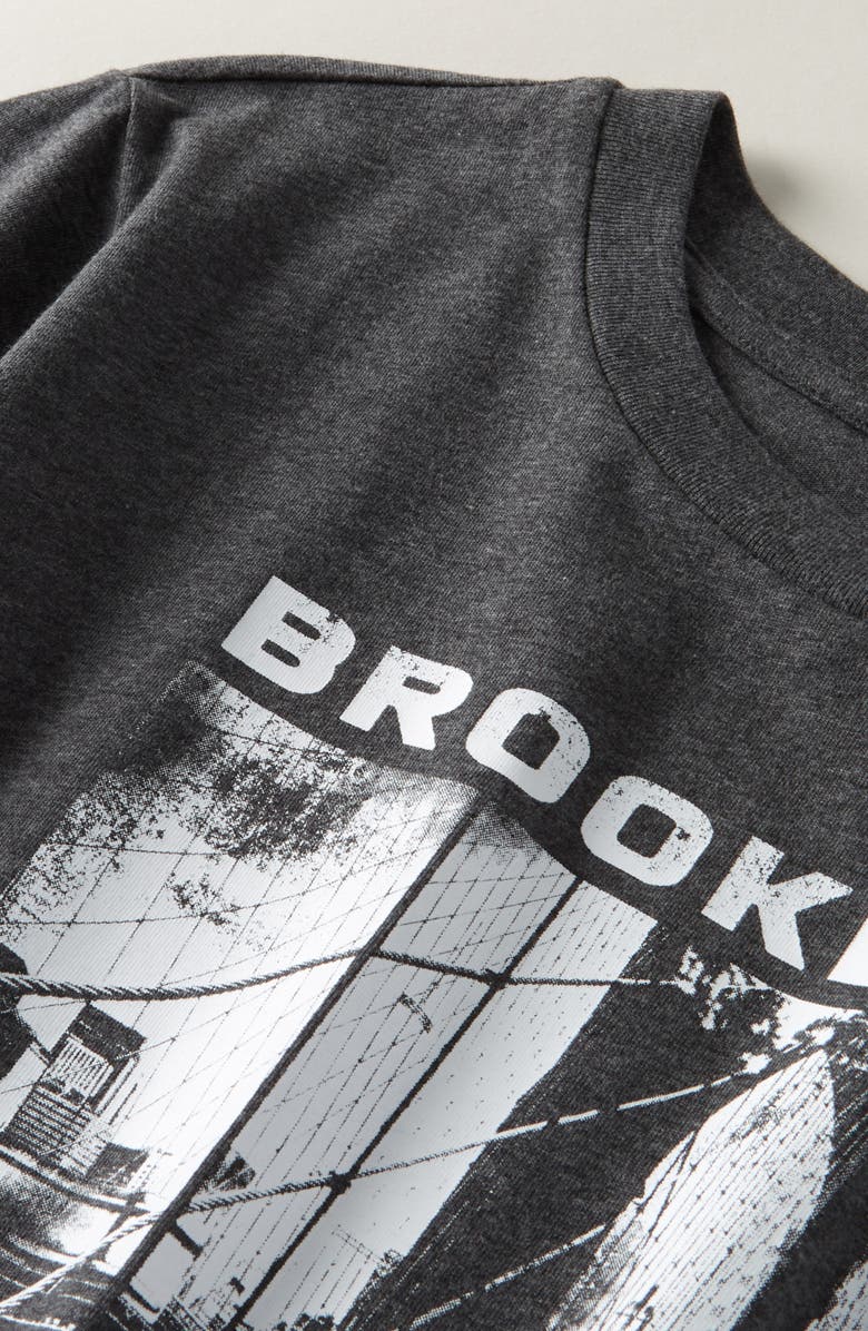 Treasure
Bond Kids
Crop Cotton Graphic T-Shirt, Alternate, color, Charcoal Heather Brooklyn