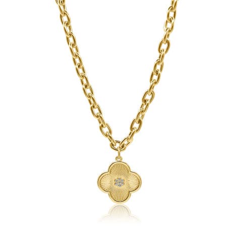 Arden Lane Gold Clover Statement Necklace
