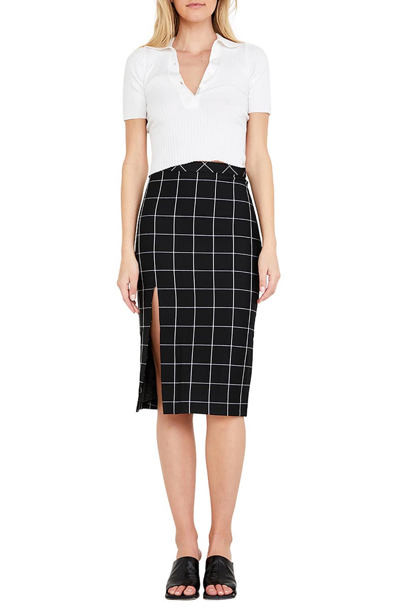 Bardot Ribbed Crop Polo Top, Main, color, 