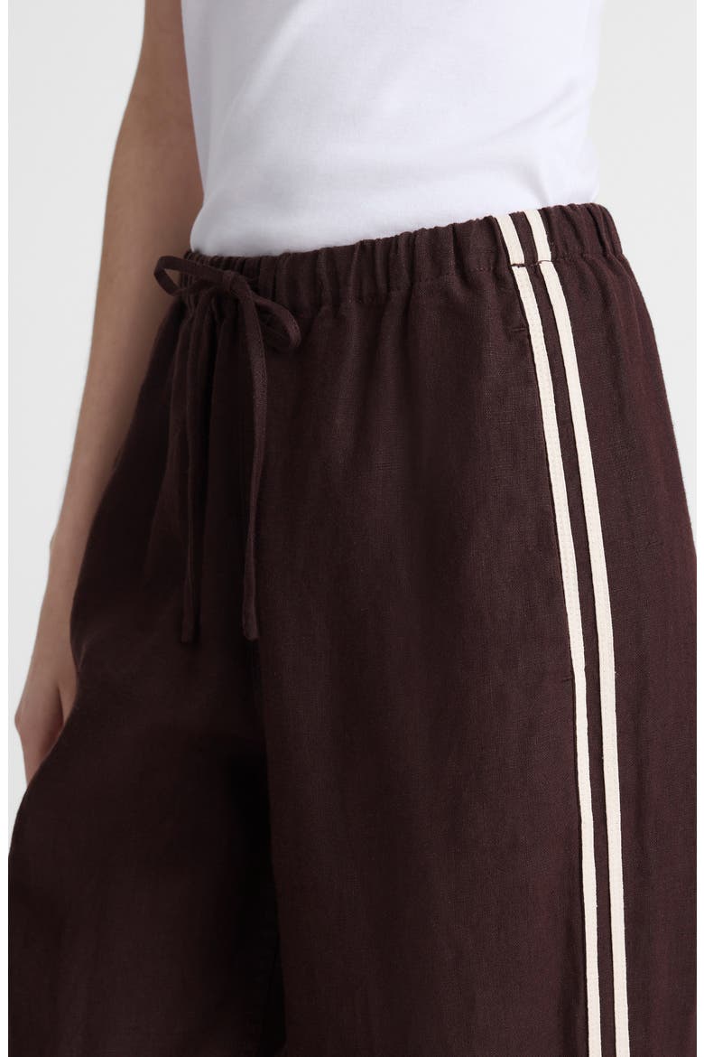 Pull-On Linen Pants, Alternate, color, COCOA
