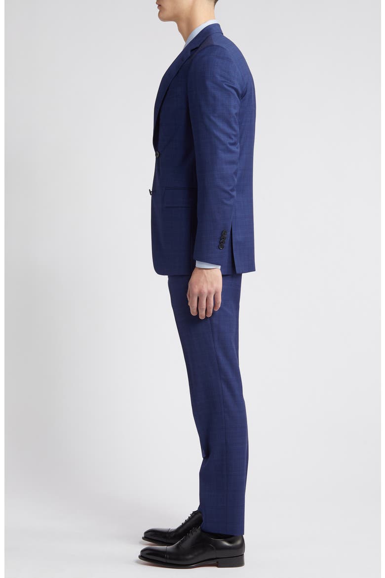 Glen Plaid Tailored Fit Wool Suit, Alternate, color, BLUE