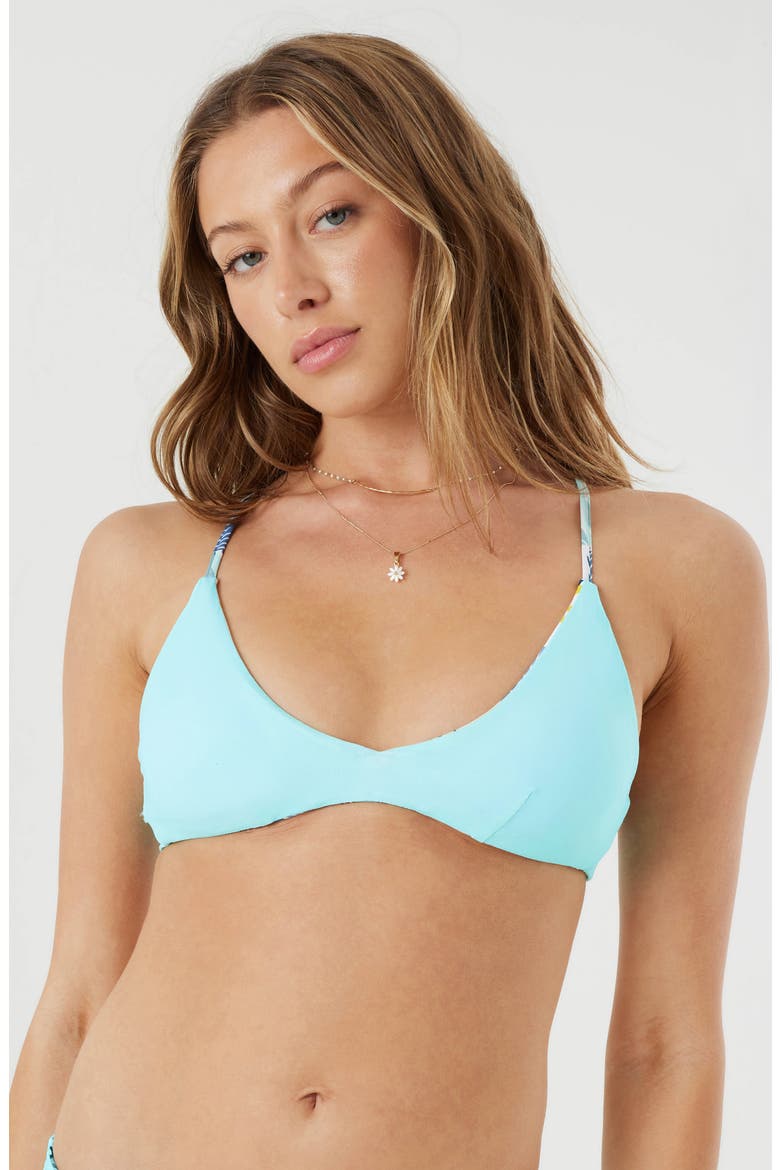 Athletic Reversible Triangle Bikini Top, Alternate, color, BLU