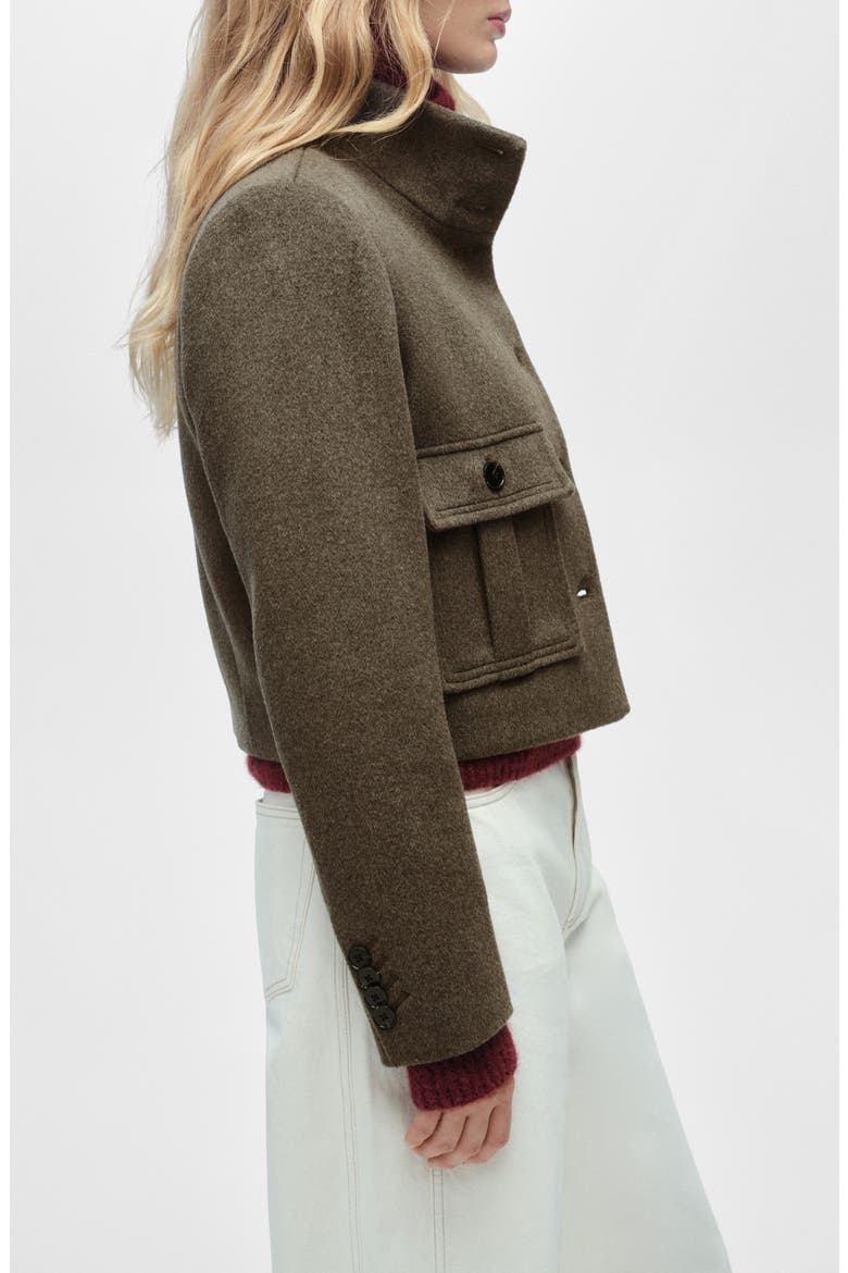 Boxy Crop Jacket, Alternate, color, KHAKI BROWN
