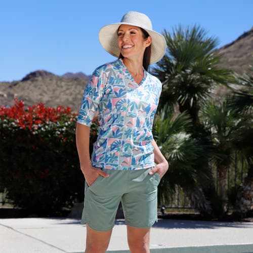 Uv Skinz V-neck Sun & Swim Shirt In Green