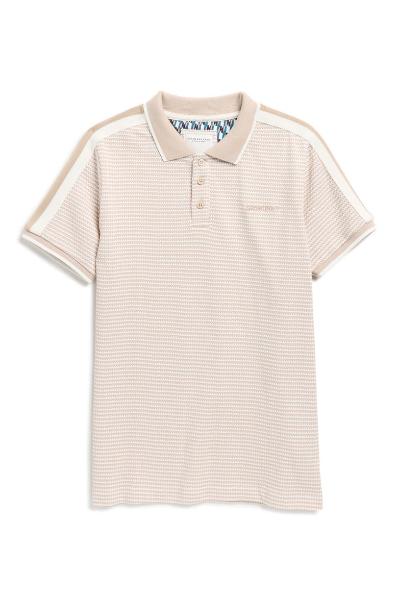 Kids' Tipped Cotton Knit Polo, Main, color, SAND