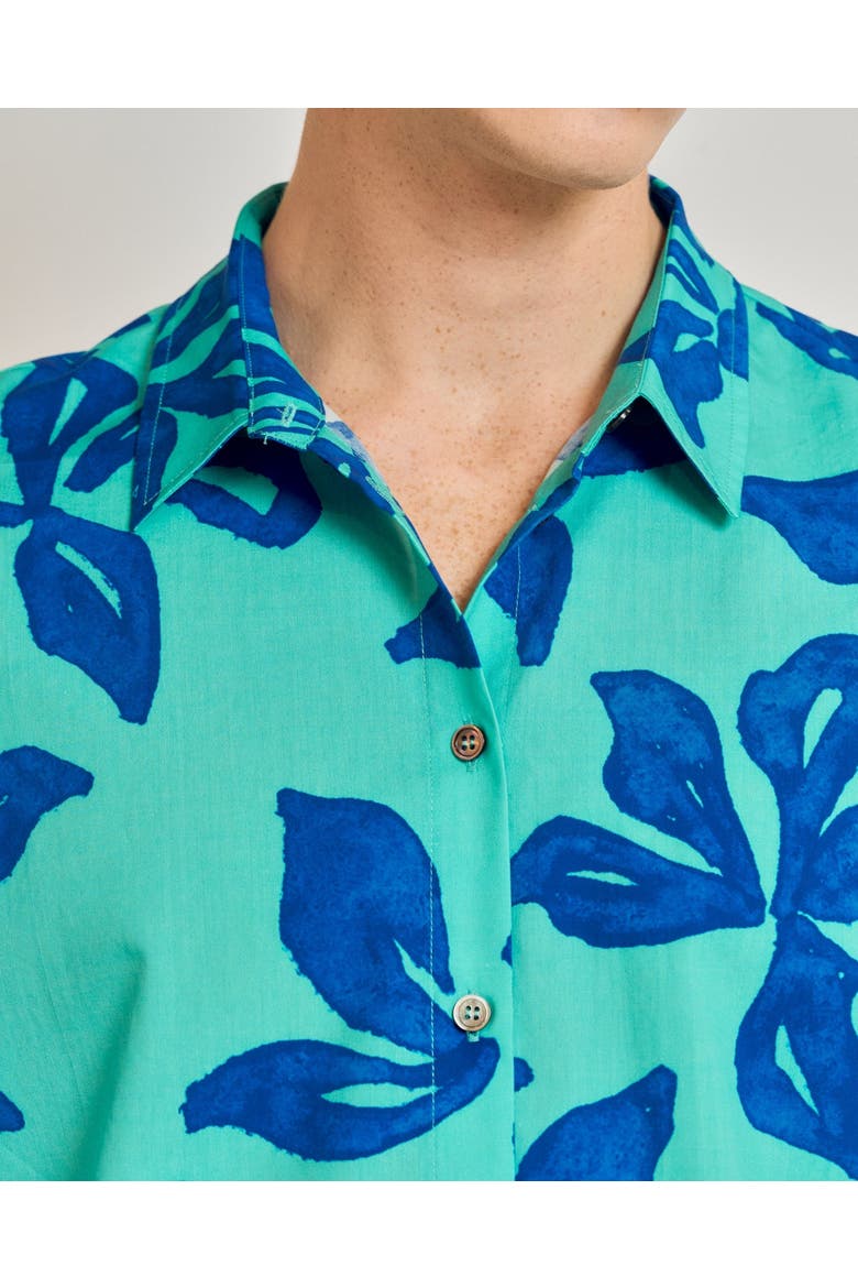 "Tropical Bliss" Oversized Hawaii Shirt, Alternate, color, Ocean Blue