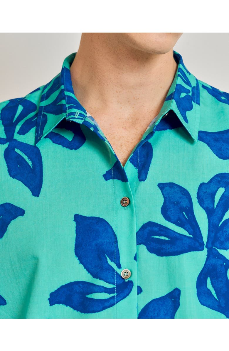 Lost Pattern NYC "Tropical Bliss" Oversized Hawaii Shirt, Alternate, color, Ocean Blue