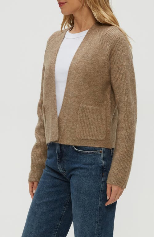 Michael Stars Drea Open Front Cardigan In Brown